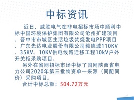 中標(biāo)資訊：威勝電氣中標(biāo)中國環(huán)境保護(hù)集團(tuán)公司滄州擴建工程等項目