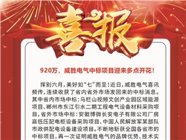 920萬，威勝電氣中標(biāo)項目迎來多點開花！